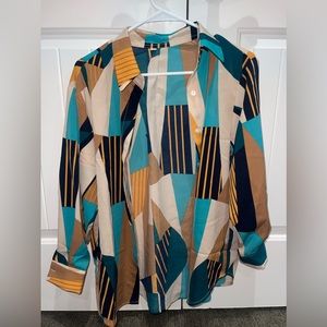 Long sleeve, lightweight, multi colored button down